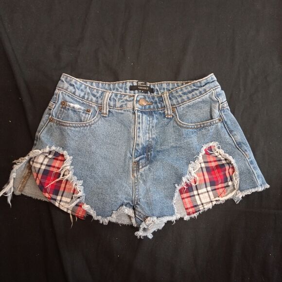 Forever 21 Denim Shorts Size 26 High Rise - Picture 1 of 6